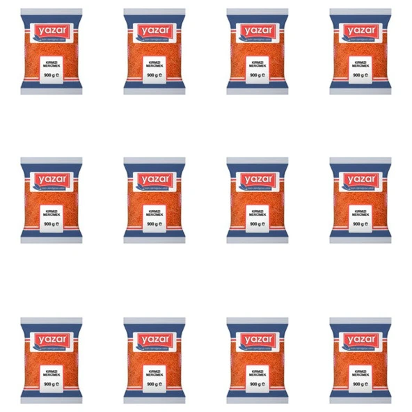 Yazar Kırmızı Mercimek 900 Gr. x 12 Adet - Resim 2