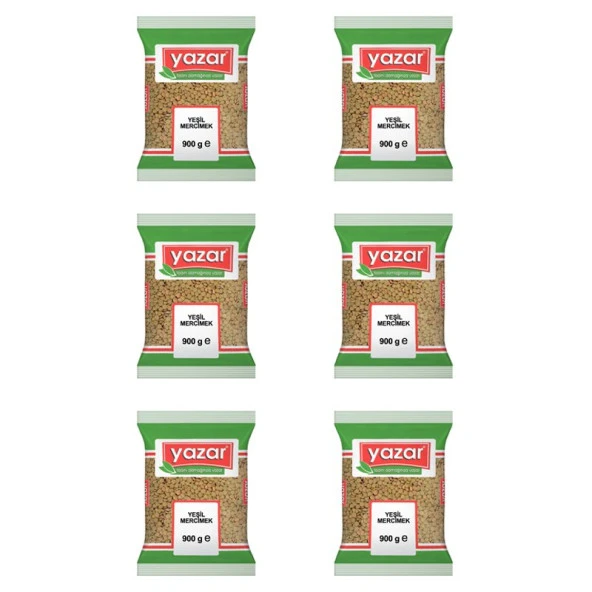 Yazar Yeşil Mercimek 900 Gr. x 6 Adet - 2