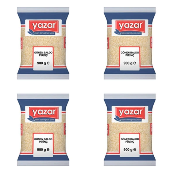 Yazar Gönen Baldo Pirinç 900 Gr. x 4 adet - 2