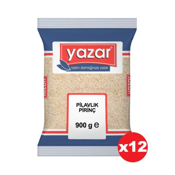 Yazar Ucuz Uygun Fiyat Pilavlık Pirinç 900 Gr. x 12 Adet