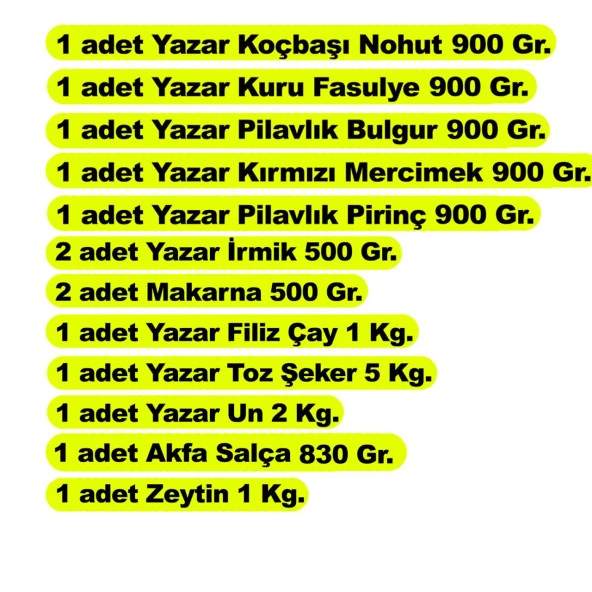 Yazar Ramazan Paket 12 Parça 16,5 Kg. - Resim 2