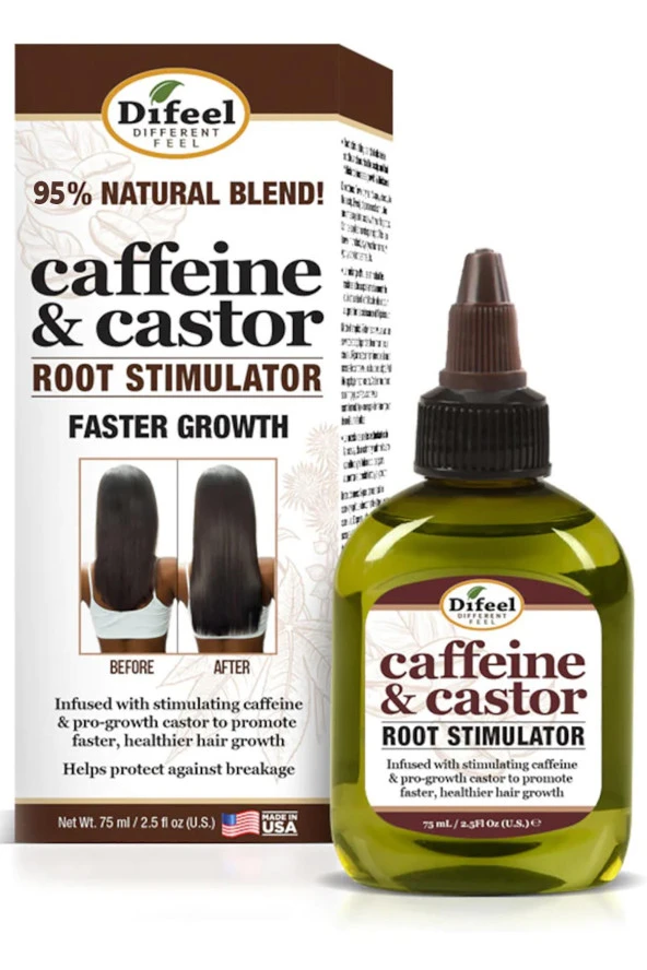 Difeel Caffeine & Castor Saç Bakım Solüsyonu 75ML