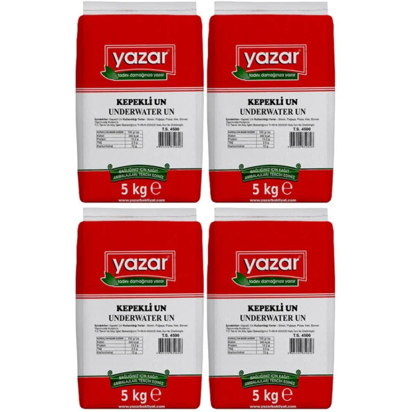 Yazar Taş değirmende Öğütülmüş Tam Buğday Kepekli Un 5 Kg X 4 Paket - 2
