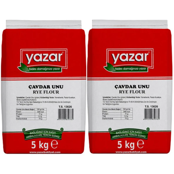 Yazar Taş Değirmende Öğütülmüş Çavdar Unu 5 Kg x 2 Paket - 2