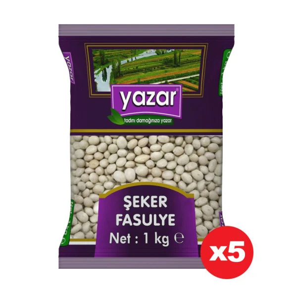 Yazar Şeker Fasulye 1 Kg. x 5 Paket