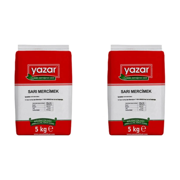 Yazar Sarı Mercimek 5 Kg x 2 Paket - 2