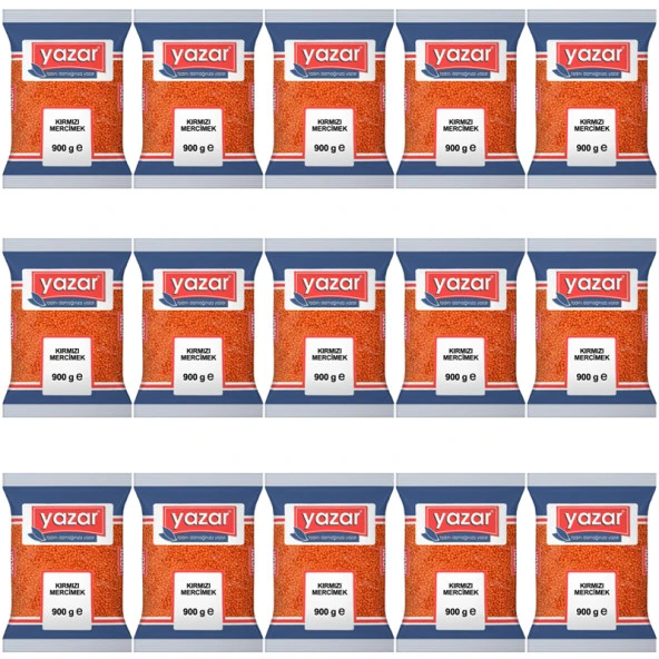 Yazar Kırmızı Mercimek 900 Gr. x 15 Adet - 2