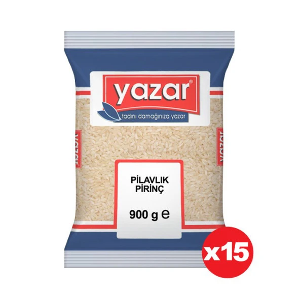 Yazar Ucuz Uygun Fiyat Pilavlık Pirinç 900 Gr. x 15 Adet