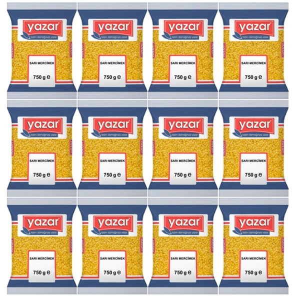 Yazar Sarı Mercimek 750 Gr x 12 Adet - 2