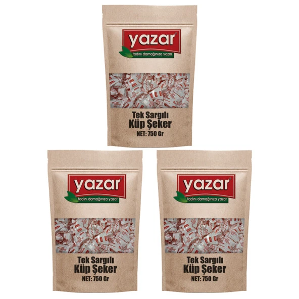 Yazar Tek Sargılı Küp Şeker 750 Gr.x 3 Adet - 2