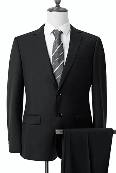 Erkek Büyük Beden Çift Yırtmaçlı 4 Drop Takım Elbise 555 BGL-ST03488 - Resim 2