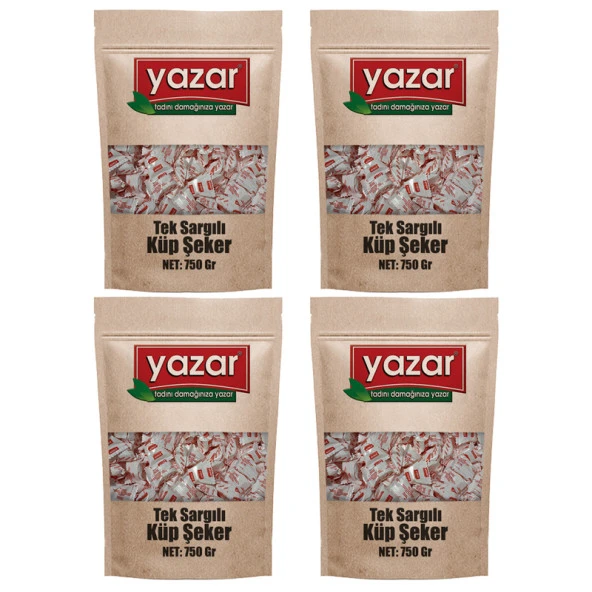 Yazar Tek Sargılı Küp Şeker 750 Gr.x 4 Adet - 2