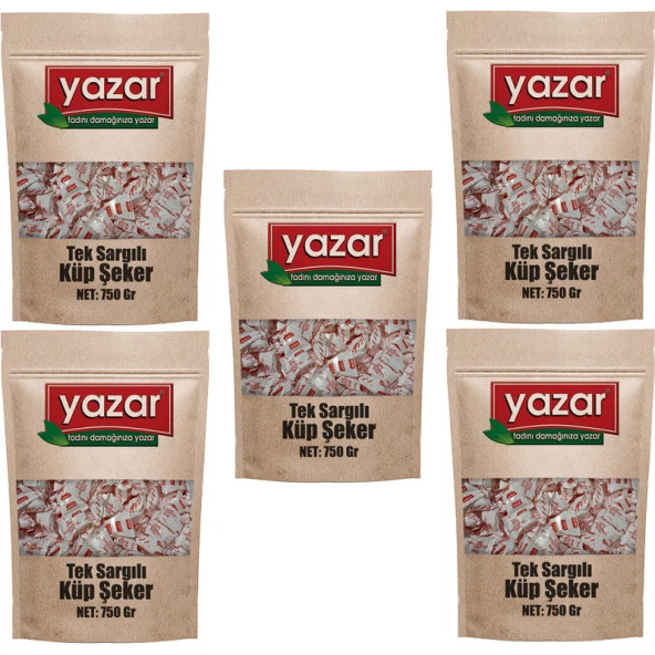 Yazar Tek Sargılı Küp Şeker 750 Gr.x 5 Adet - 2