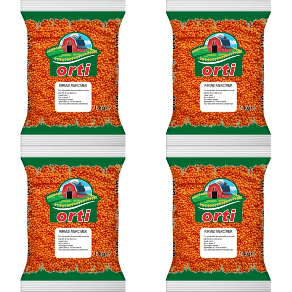 Orti Kırmızı Mercimek 1 Kg. x 4 Adet - 2