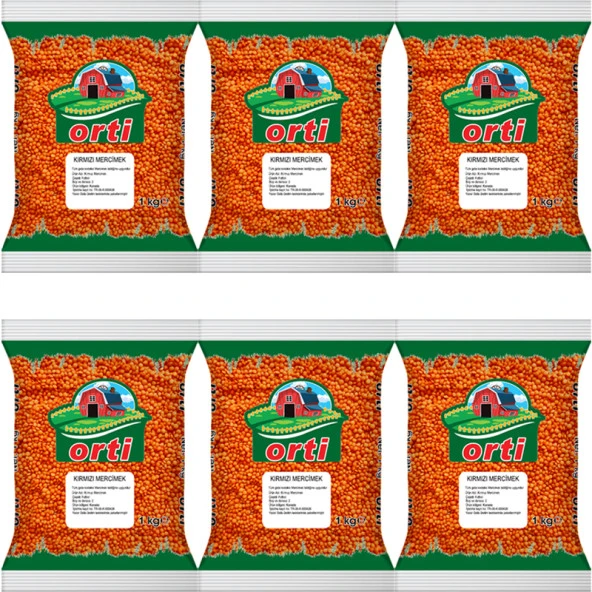 Orti Kırmızı Mercimek 1 Kg. x 6 Adet - 2