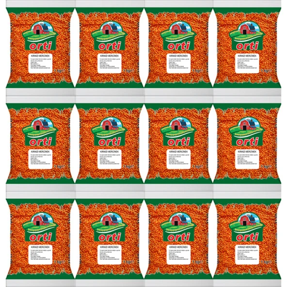 Orti Kırmızı Mercimek 1 Kg. x 12 Adet - Resim 2