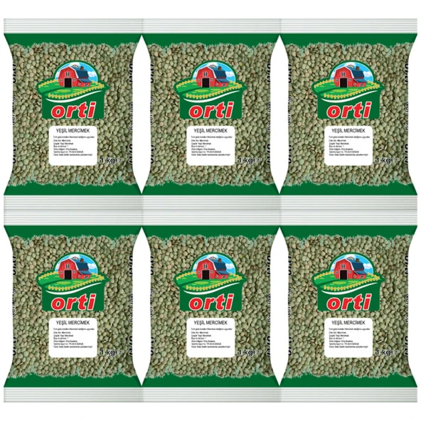 Orti Yeşil Mercimek 1 Kg. x 6 Adet - 2