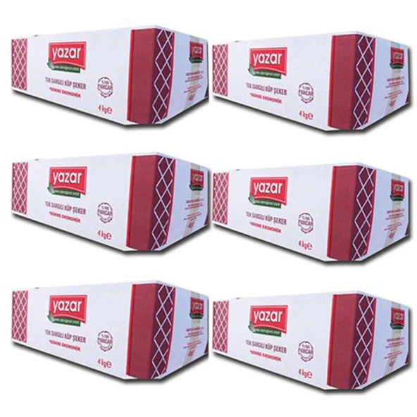 Yazar Tek Sargılı Kesme Küp Şeker 4 Kg. x 6 Adet - 2