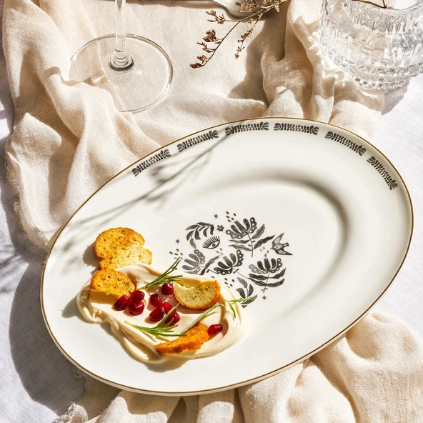 Emsan Eye Fine Bone Kayık Tabak 25 cm ürün görseli 1