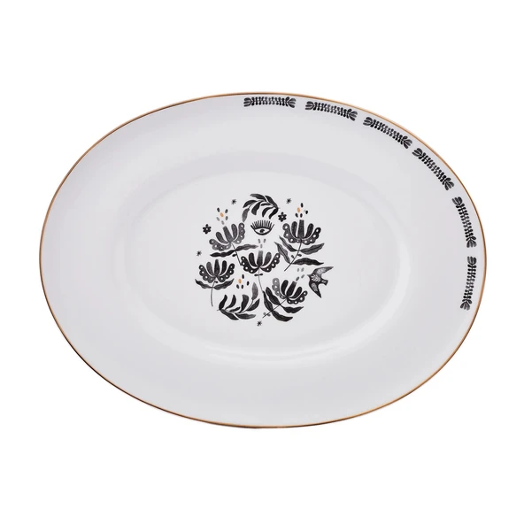 Emsan Eye Fine Bone Kayık Tabak 25 cm - Resim 2