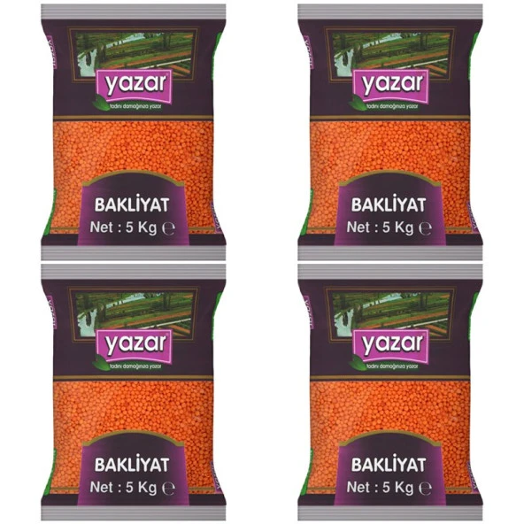 Yazar Yerli Kırmızı Mercimek 5 Kg x 4 Adet - 2