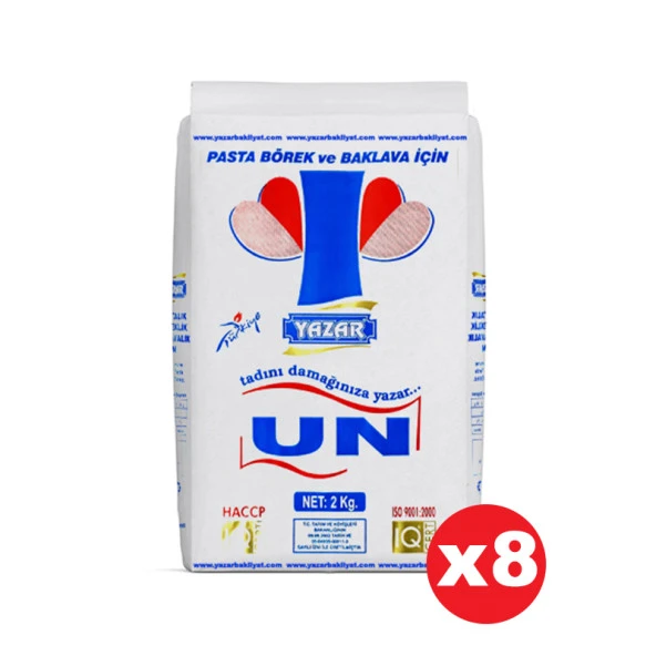 Yazar Pastalık Böreklik Baklavalık Çok Amaçlı Un 2 Kg x 8 Paket