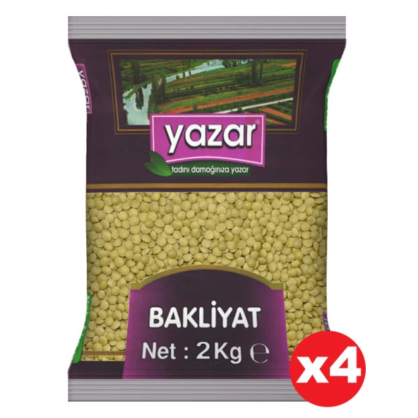 Yazar Yeşil Mercimek 2 Kg. x 4 Adet