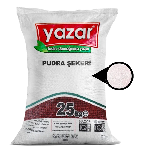 25 Kg Yazar Saf - Karışımsız ( Arılar için) Pudra Şekeri
