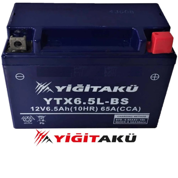 12 V 6.5 AH AMPER YİĞİT AKÜ YTX6,5L MOTOSİKLET AKÜSÜ