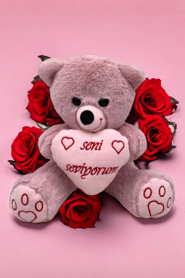 PELUŞ Sevimli Ayıcık Kalpli 35cm - 2