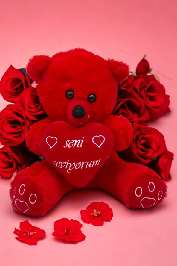 PELUŞ Sevimli Ayıcık Kalpli 35cm - 4