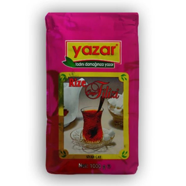 Yazar Rize Filizi Siyah Dökme Çay 1KG x 6 Pak + (500 GR 2 Pak Stick Toz Şeker Hediye)