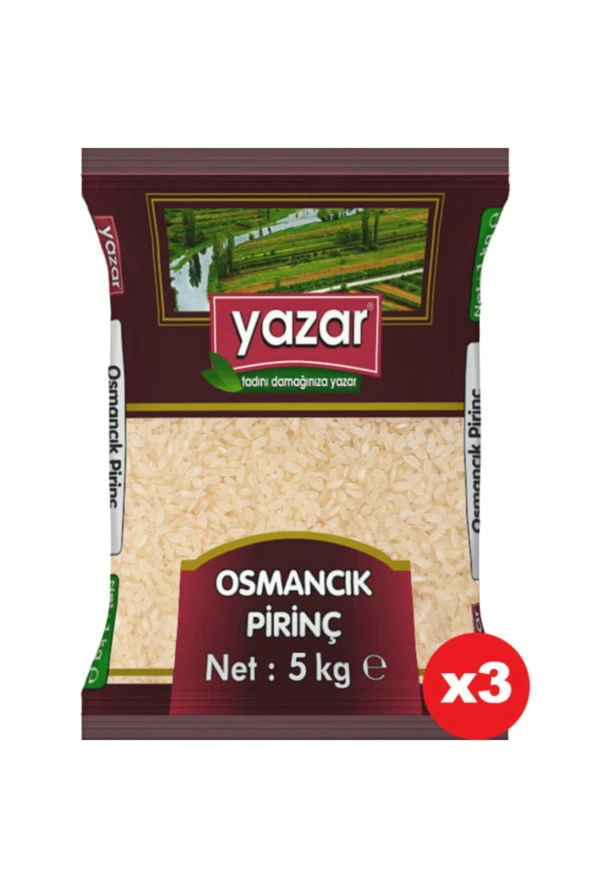 Yazar Osmancık Pirinç 5 KG x 3 Paket