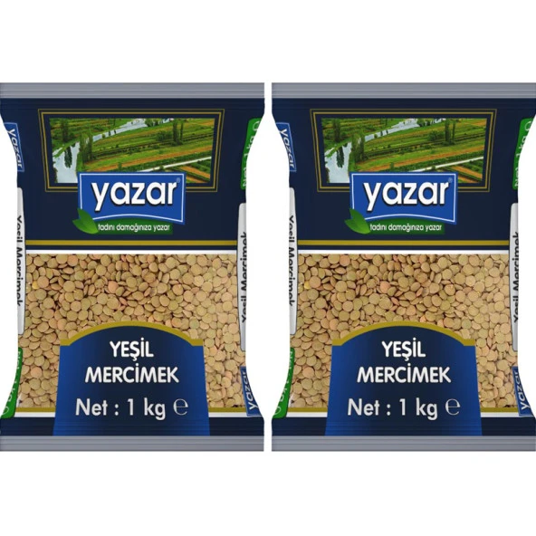Yazar Yeşil Mercimek 1 Kg x 2 Paket - 2