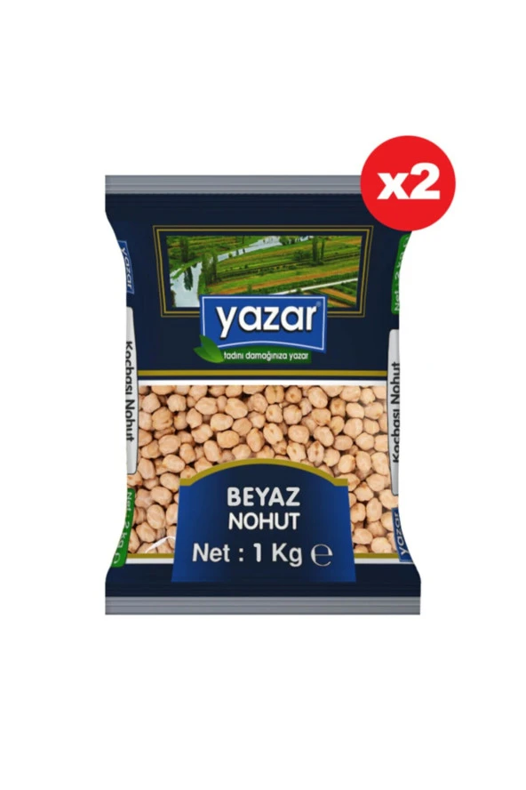 Yazar 12 MM  Beyaz Nohut 1 KG x 2 Paket