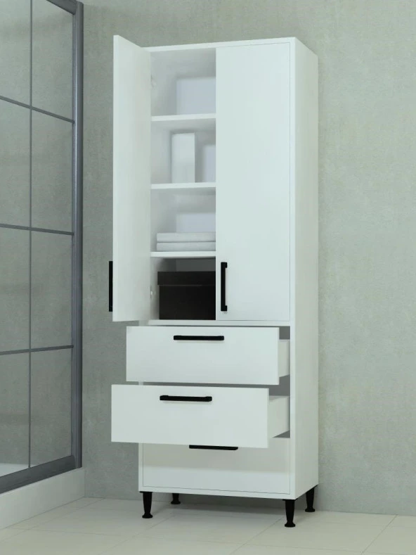 Mobilique 3 Çekmece 2 Kapakli AY DOLAP Mutfak Dolabı - 2