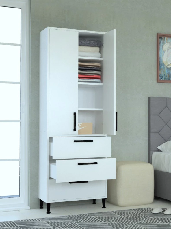 Mobilique 3 Çekmece 2 Kapakli AY DOLAP Mutfak Dolabı - 3