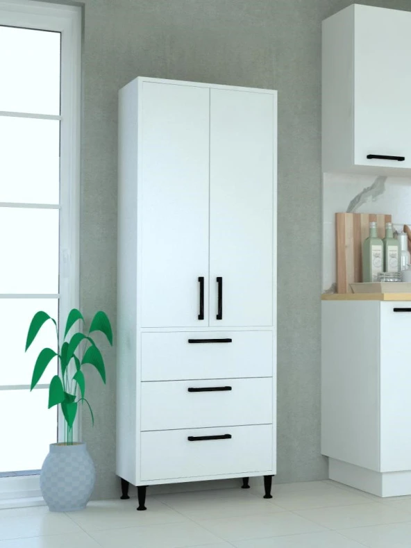 Mobilique 3 Çekmece 2 Kapakli AY DOLAP Mutfak Dolabı - 4