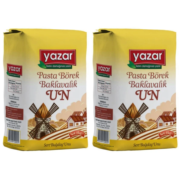 Yazar Pastalık Böreklik Baklavalık Çok Amaçlı Un 1 Kg x 2 Paket - 2