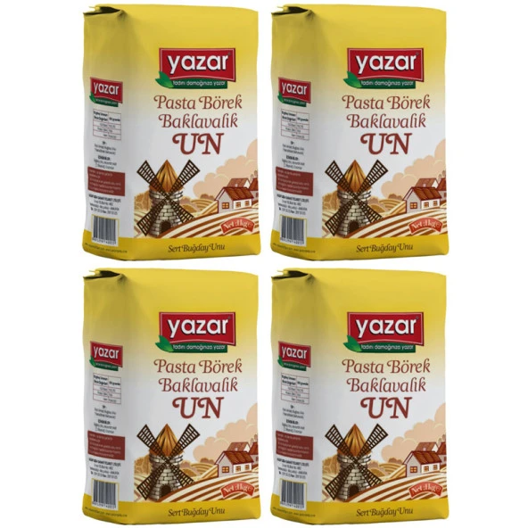 Yazar Pastalık Böreklik Baklavalık Çok Amaçlı Un 1 Kg x 4 Paket - Resim 2