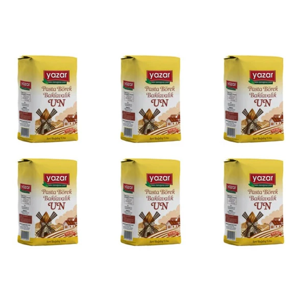 Yazar Pastalık Böreklik Baklavalık Çok Amaçlı Un 1 Kg x 6 Paket - 2