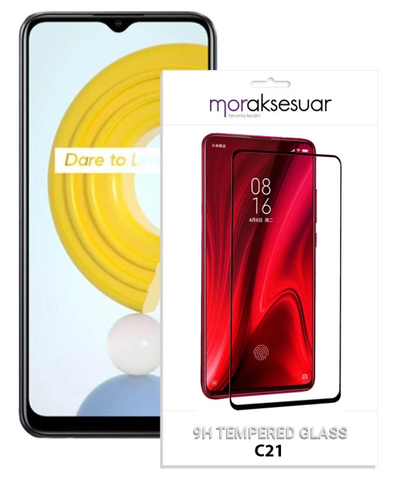 Realme C21 5D Ekran Koruyucu Cam Tam Kaplayan