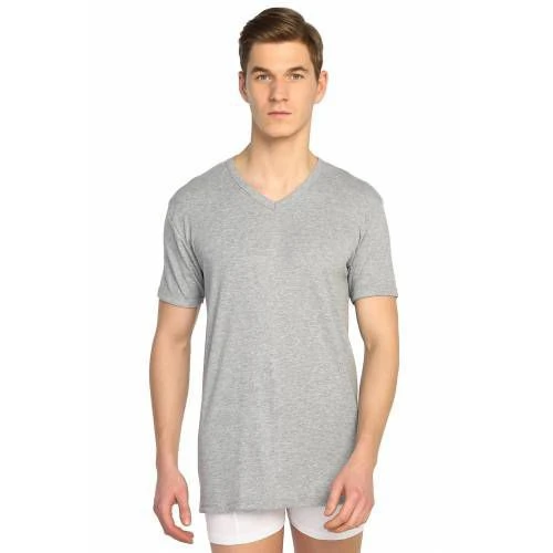 Tutku 0107 Ribana V Yaka Erkek Beyaz Siyah Gri Fanila - Resim 2