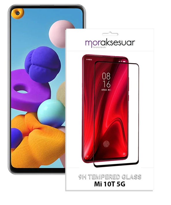 Xiaomi Mi 10T 5G 5D Ekran Koruyucu Cam Tam Kaplayan