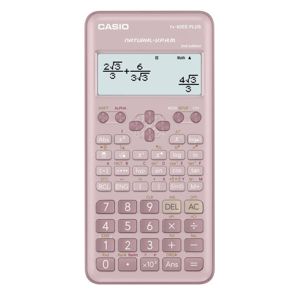 Casio FX-82ES Plus Pembe Bilimsel Fonksiyonlu Hesap Makinesi 2.Versiyon