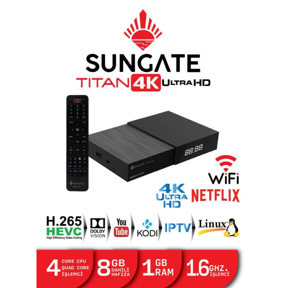 Sungate titan 4k uydu alıcısı