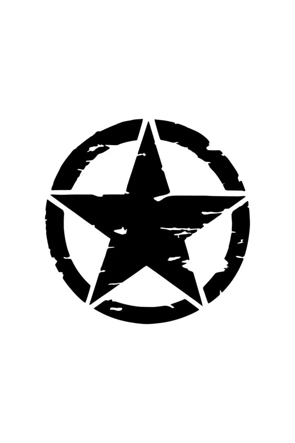 Army Star - Araç, Oto, Laptop, Duvar Uyumlu Sticker 10*10 Cm