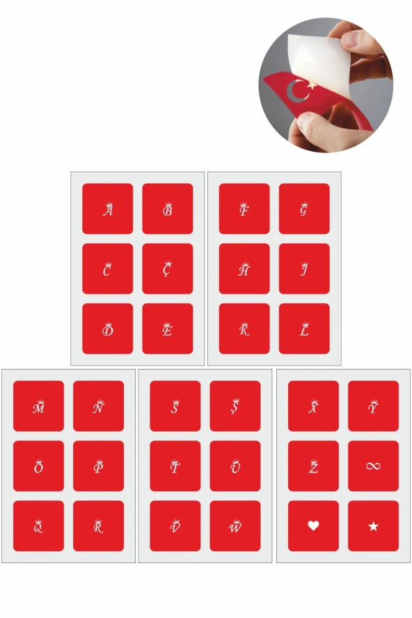 Mini Taçlı Harf  Dövme Şablonu
