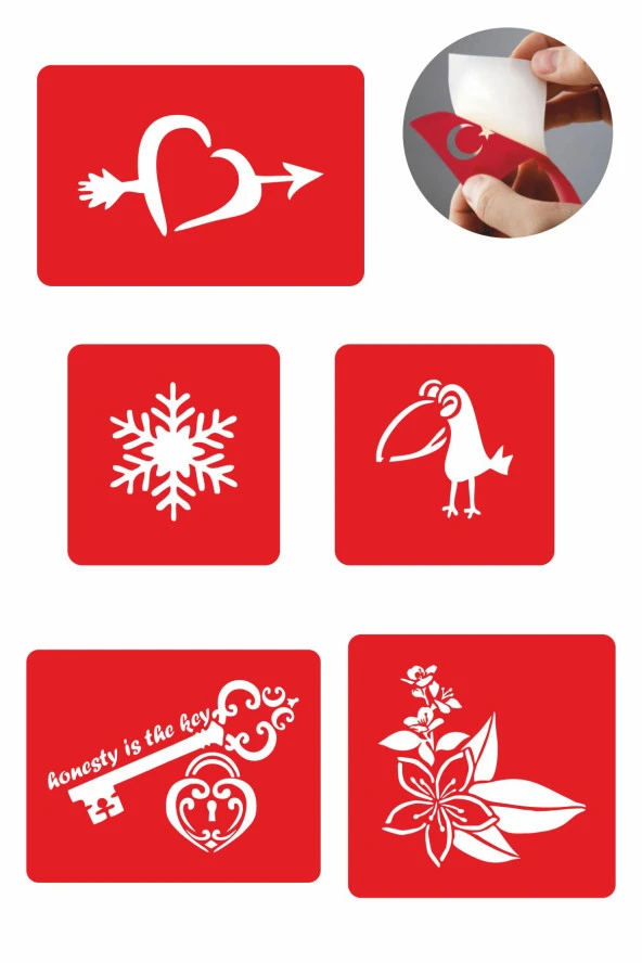 Dürüst Desenler 5 Adet Geçici Dövme Kına Şablonu