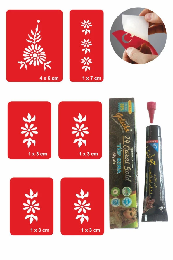 El Süsleme Hint Kınası ile Geçici Dövme Yapma Seti